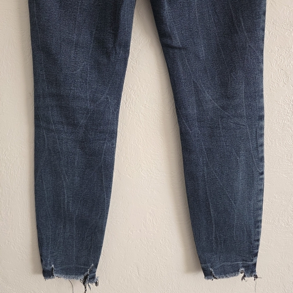 Old Navy Womens Rockstar Super Skinny Ankle Mid-Rise Dark Wash Denim Jeans Sz 0 - Picture 6 of 9